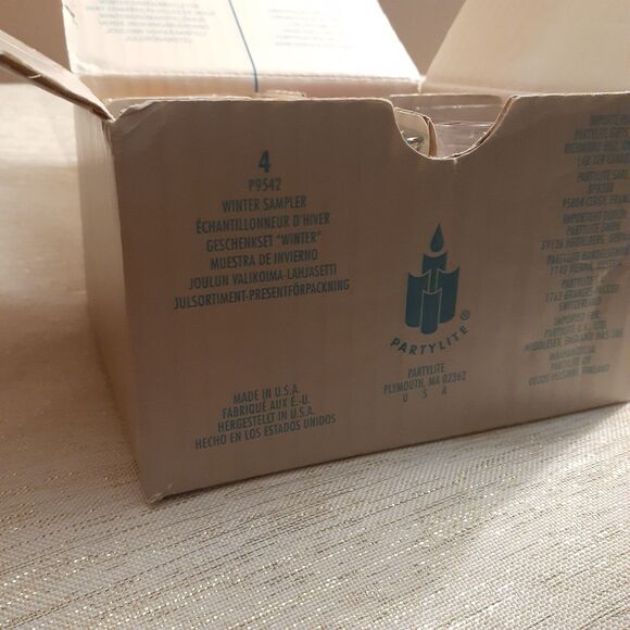 PartyLite P9542 Winter Sampler Jar Candles 4 Pack Winter Spice Spiced Cookies - Picture 2 of 4